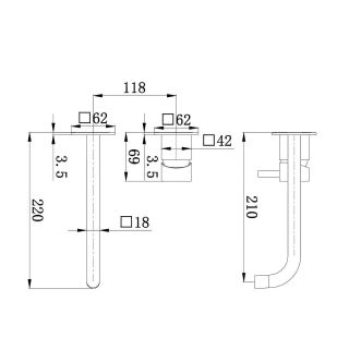 Встраиваемый смеситель для раковины Aquanika Line AQL6028CR хром